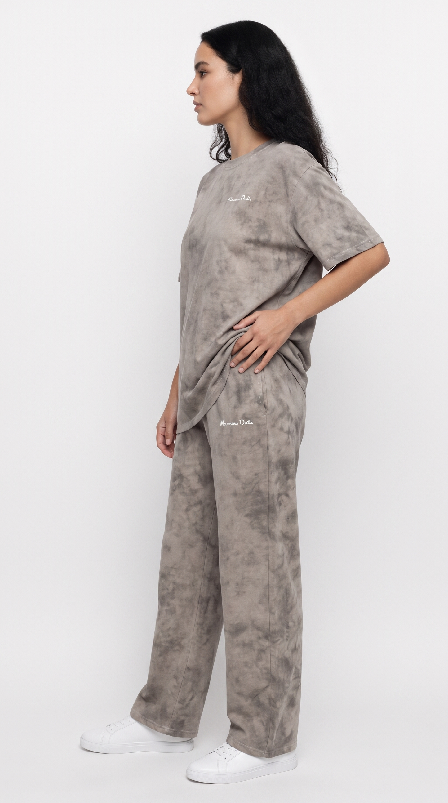 Grey Tie-Dye Oversized Lounge Set