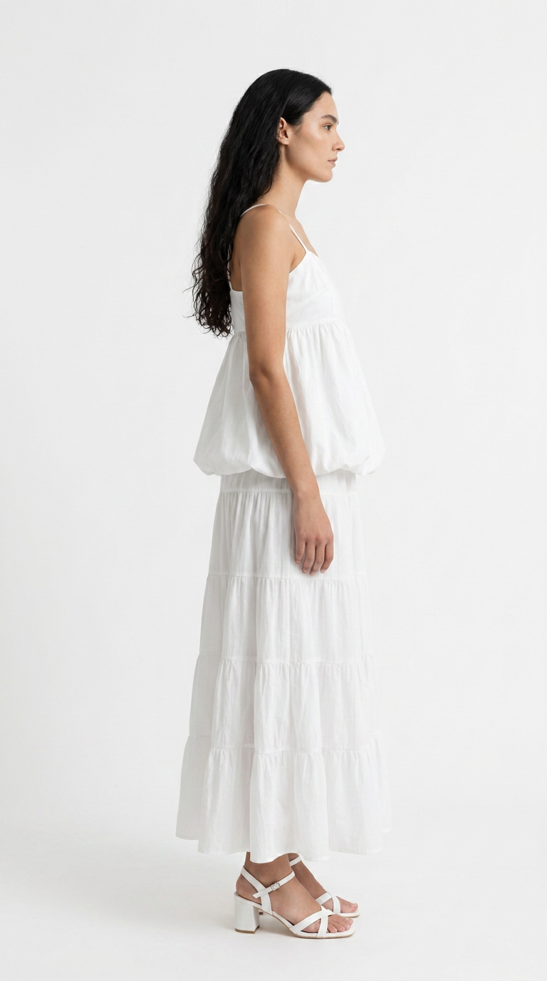 Elegant White Summer Dress Set