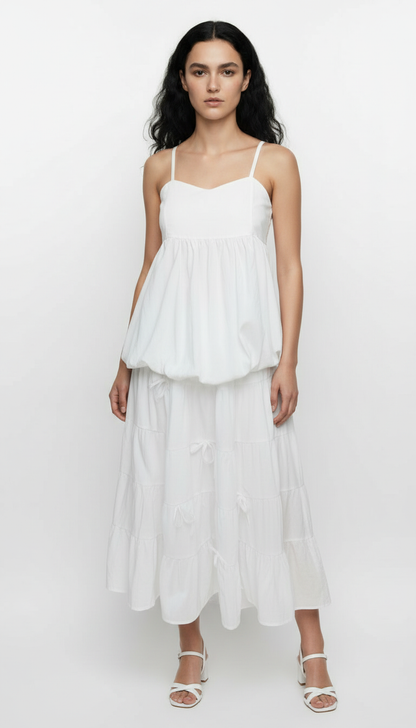 Elegant White Summer Dress Set