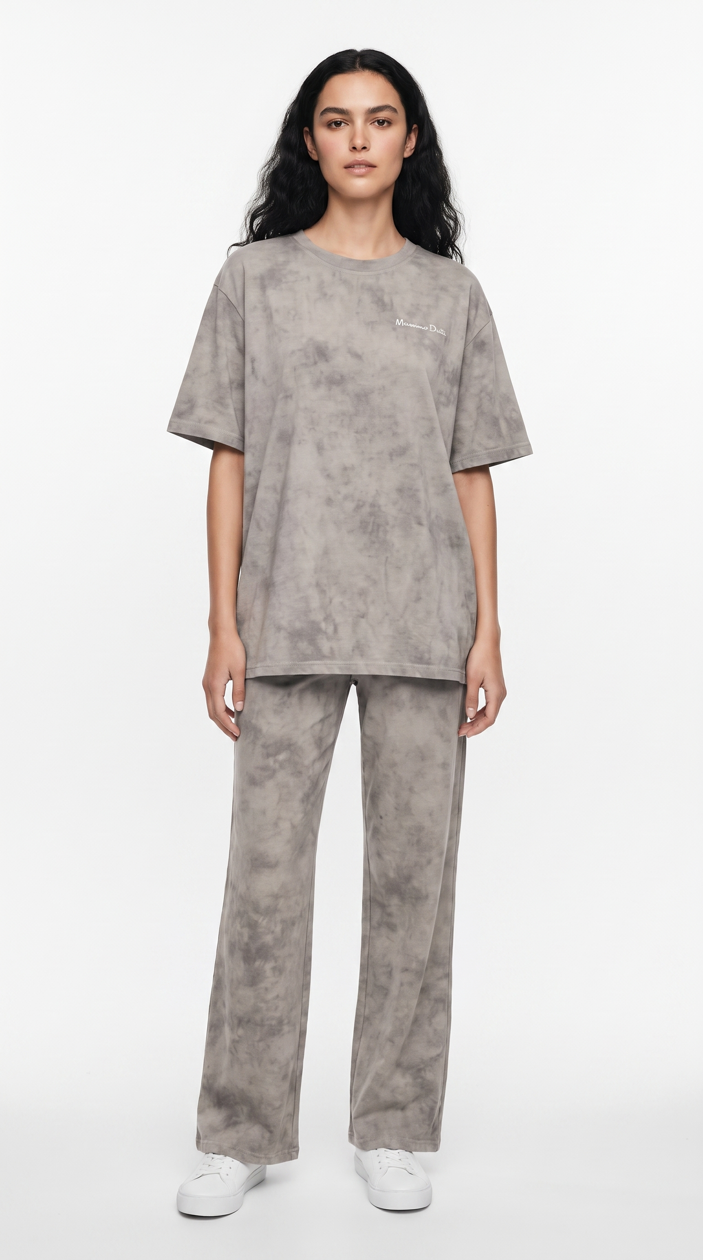 Grey Tie-Dye Oversized Lounge Set